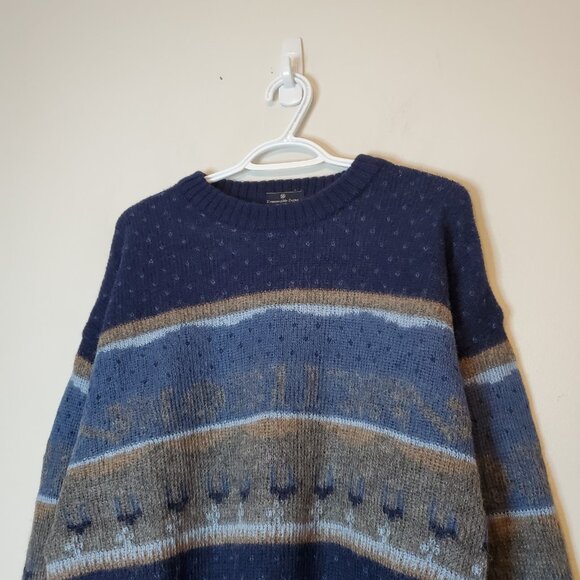 Vintage Ermenegildo Zegna Alpaca Knit Sweater Blue Size M - Picture 3 of 5